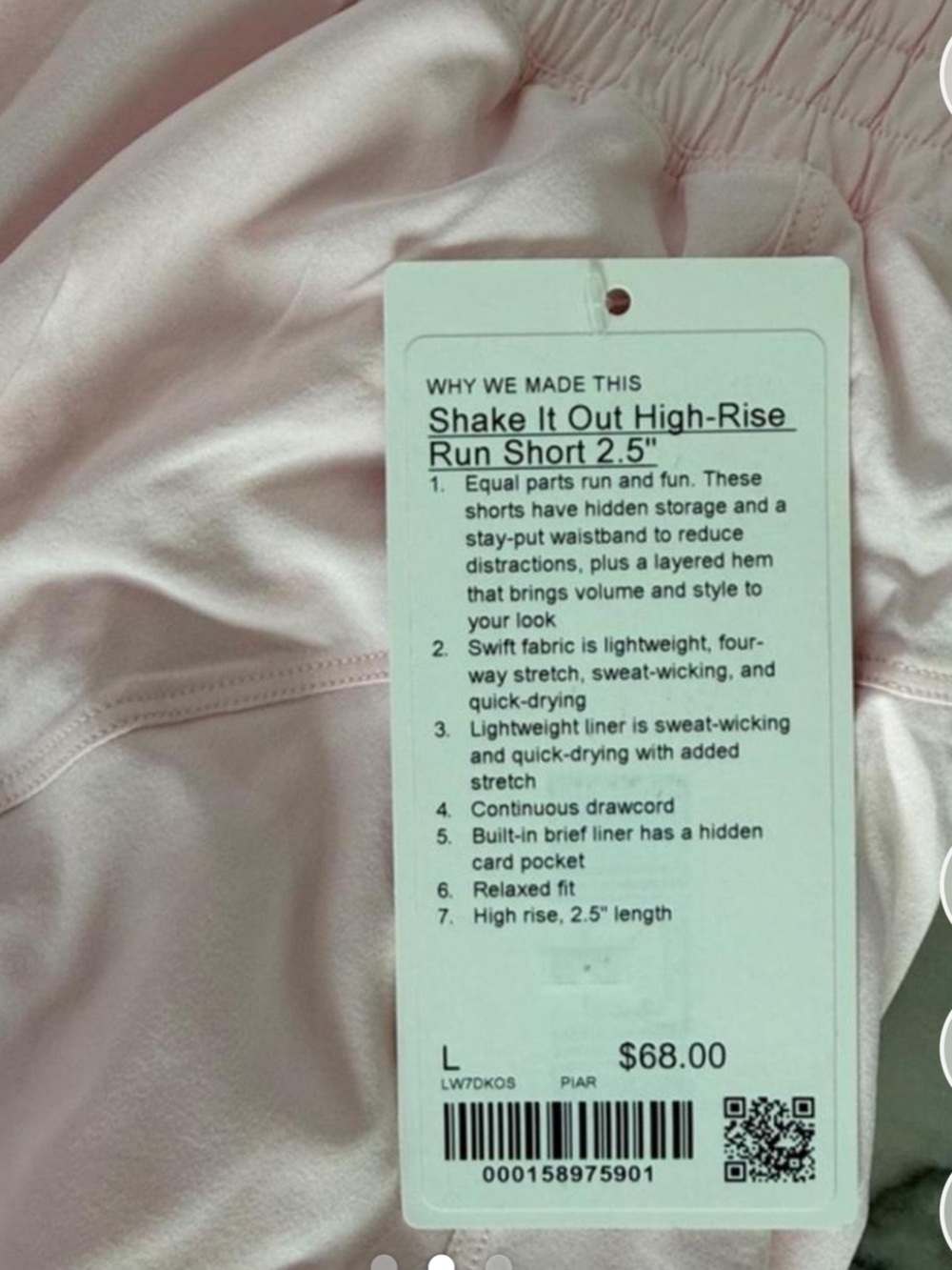 NWT - lululemon Shake it out high rise run short 2.5” - Picture 2 of 3
